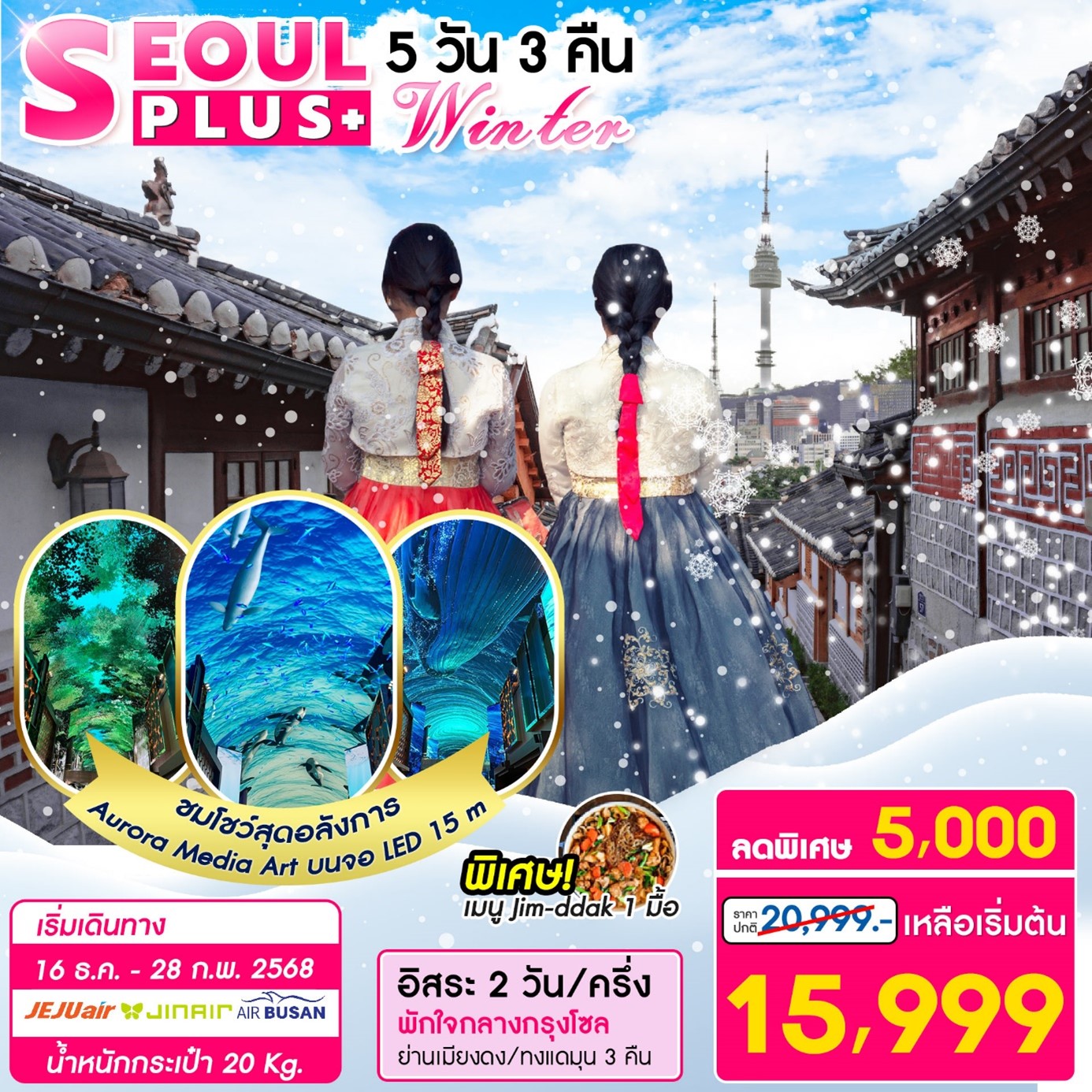 ทัวร์เกาหลี SEOUL PLUS WINTER 5วัน 3คืน (7C)